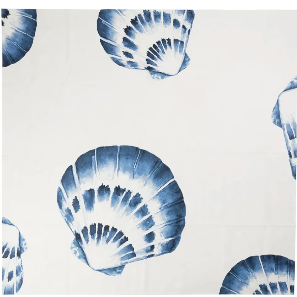Fabrique de Styles Nappes*Nappe en coton enduit blanc et bleu 160x160cm - Bord De Mer