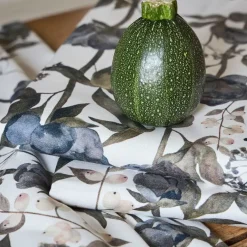 Fabrique de Styles Nappes*Nappe en coton gris vert 320x160cm - Rose noire