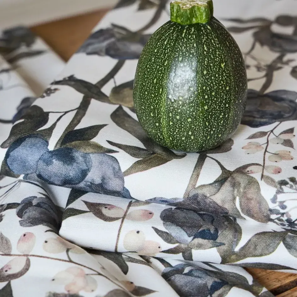 Fabrique de Styles Nappes*Nappe en coton gris vert 320x160cm - Rose noire