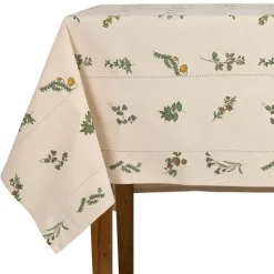 Fabrique de Styles Nappes*Nappe en coton naturel et vert 230x160cm - Juline