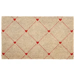 Fabrique de Styles Paillassons*Paillasson en coco naturel et rouge 73x43cm - P'tit Cœur