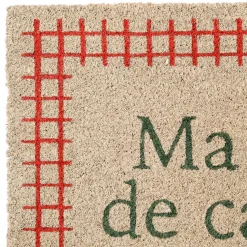 Fabrique de Styles Paillassons*Paillasson maison de campagne en coco gris et rouge 73x43cm - Campagne