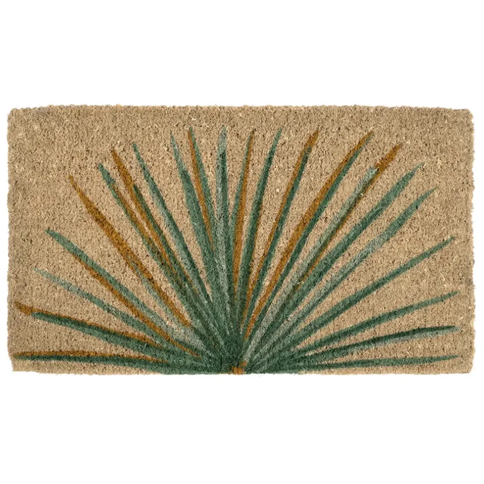 Fabrique de Styles Paillassons*Paillasson palmier bleu 73x43cm