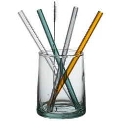 Fabrique de Styles Accessoires Réutilisables*Paille avec brosse x4 dilacia h15.5cm en verre borosilicate