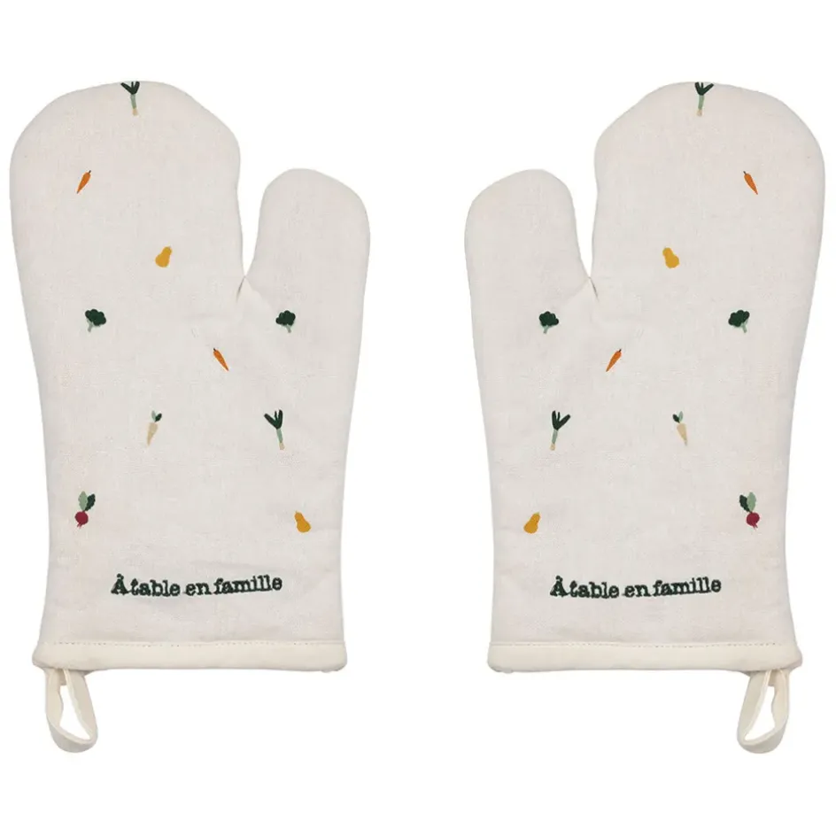 Fabrique de Styles Torchons, Tabliers Et Maniques*Paire de gants cuisine en coton écru - P'tit Légume