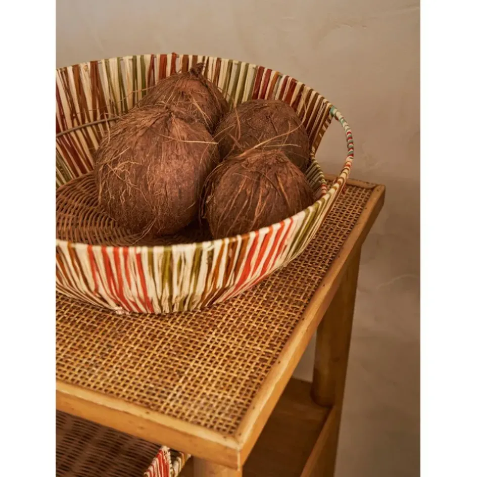 Fabrique de Styles Paniers Et Corbeilles*Panier en raphia et rotin d37cm - Seguia