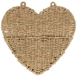 Fabrique de Styles Paniers Et Corbeilles*Panier mural cœur en jonc de mer 33x32cm - Chaumière