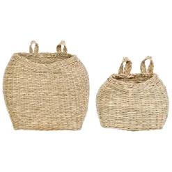 Fabrique de Styles Paniers Et Corbeilles*Panier mural x2 recif 31x26x21 - 18x13x13cm jonc de mer