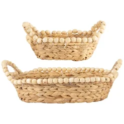 Fabrique de Styles Paniers Et Corbeilles*Panières x2 en jacinthe d'eau - été à la mer