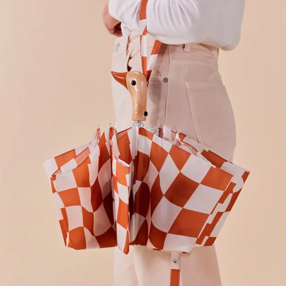 Fabrique de Styles Accessoires Mode*Parapluie compact manche tête de canard peanut butter checkers