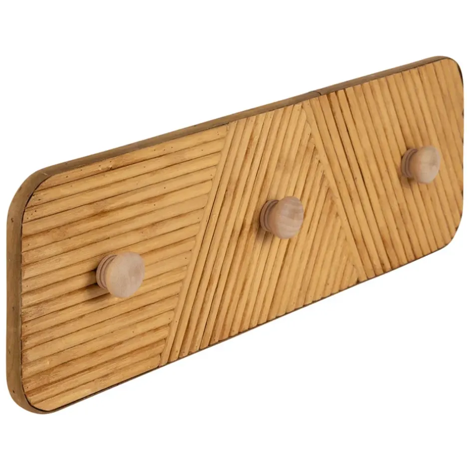 Fabrique de Styles Patères*Patere 3 crochets en bambou et sapin - Saori