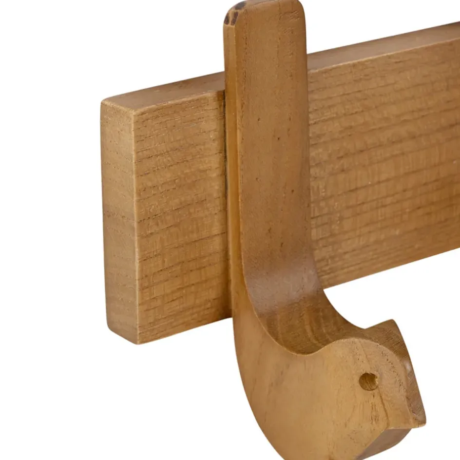 Fabrique de Styles Patères*Patère 4 crochets oiseau en acajour blanc 40x13cm - Campagne