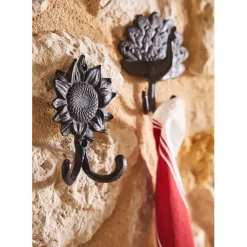 Fabrique de Styles Patères*Patère double tournesol en fonte