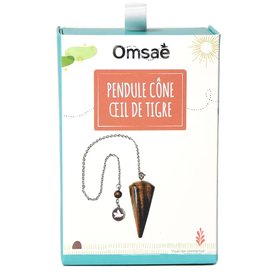 Fabrique de Styles Méditation Et Yoga*Pendule cône lisse en œil de tigre