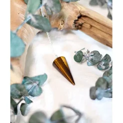 Fabrique de Styles Méditation Et Yoga*Pendule cône lisse en œil de tigre