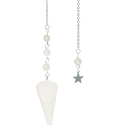 Fabrique de Styles Méditation Et Yoga*Pendule hexagonal en cristal de roche et charm étoile