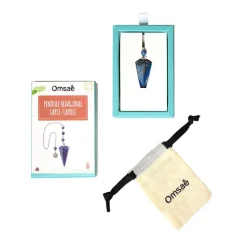 Fabrique de Styles Méditation Et Yoga*Pendule hexagonal en lapis-lazuli et charm fleur de vie