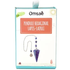 Fabrique de Styles Méditation Et Yoga*Pendule hexagonal en lapis-lazuli et charm fleur de vie
