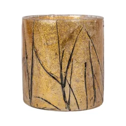 Fabrique de Styles Photophores, Bougeoirs Et Lanternes*Photophore en verre doré et noir d7cm - Brindille