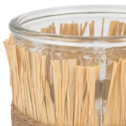 Fabrique de Styles Photophores, Bougeoirs Et Lanternes*Photophore en verre et raphia