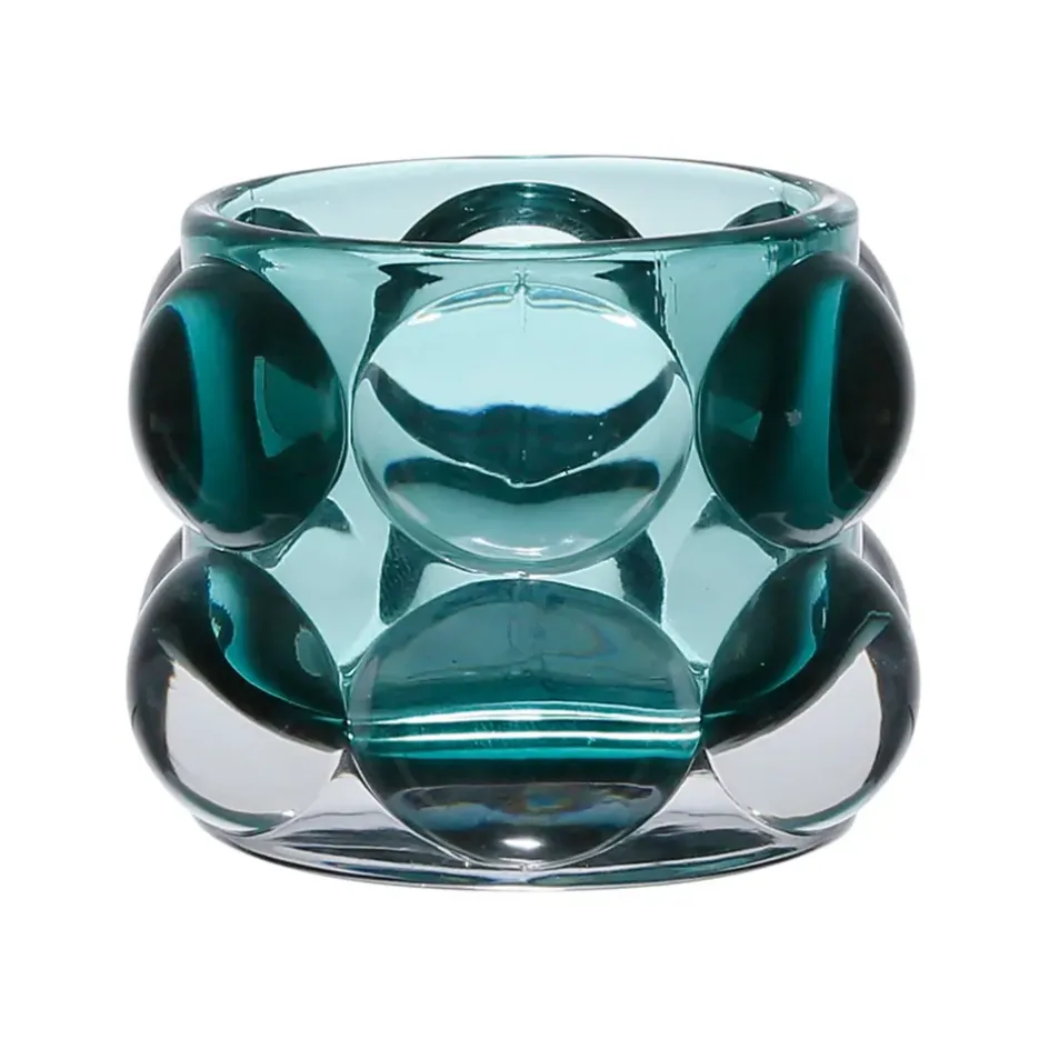 Fabrique de Styles Photophores, Bougeoirs Et Lanternes*Photophore en verre émeraude h6.5cm - Tanri