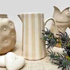 Fabrique de Styles Carafes Et Pichets*Pichet en céramique rayé blanc et 1L