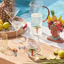 Fabrique de Styles Carafes Et Pichets*Pichet palmier en verre 1l - Colorea