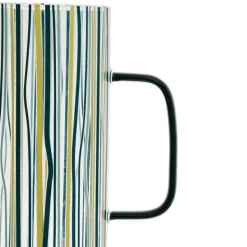 Fabrique de Styles Carafes Et Pichets*Pichet rayé bleu, vert et jaune 1l en verre -belle vie