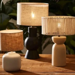 Fabrique de Styles Lampes À Poser*Pied de lampe arrondie en porcelaine h40cm - eterra