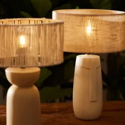 Fabrique de Styles Lampes À Poser*Pied de lampe en porcelaine h35cm visage - face