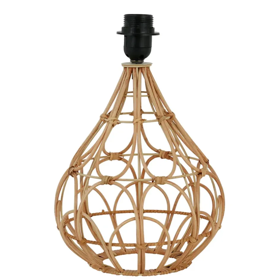 Fabrique de Styles Lampes À Poser*Pied de lampe rond en rotin h33cm - brasil