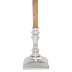 Fabrique de Styles Lampes À Poser*Pied lampe en aluminium et manguier h60cm argent - chaveny