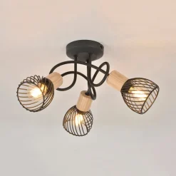 Fabrique de Styles Suspensions*Plafonnier 3 lumières en metal h21 cm mat noir - kento