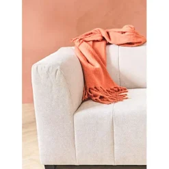 Fabrique de Styles Plaids*Plaid avec franges en tissu 170x130cm - Klosen