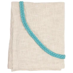 Fabrique de Styles Plaids*Plaid brodé "amore mio" en coton écru 170x130cm - Lumi