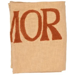 Fabrique de Styles Plaids*Plaid brodé "more amore" en coton 170x130cm - Lumi