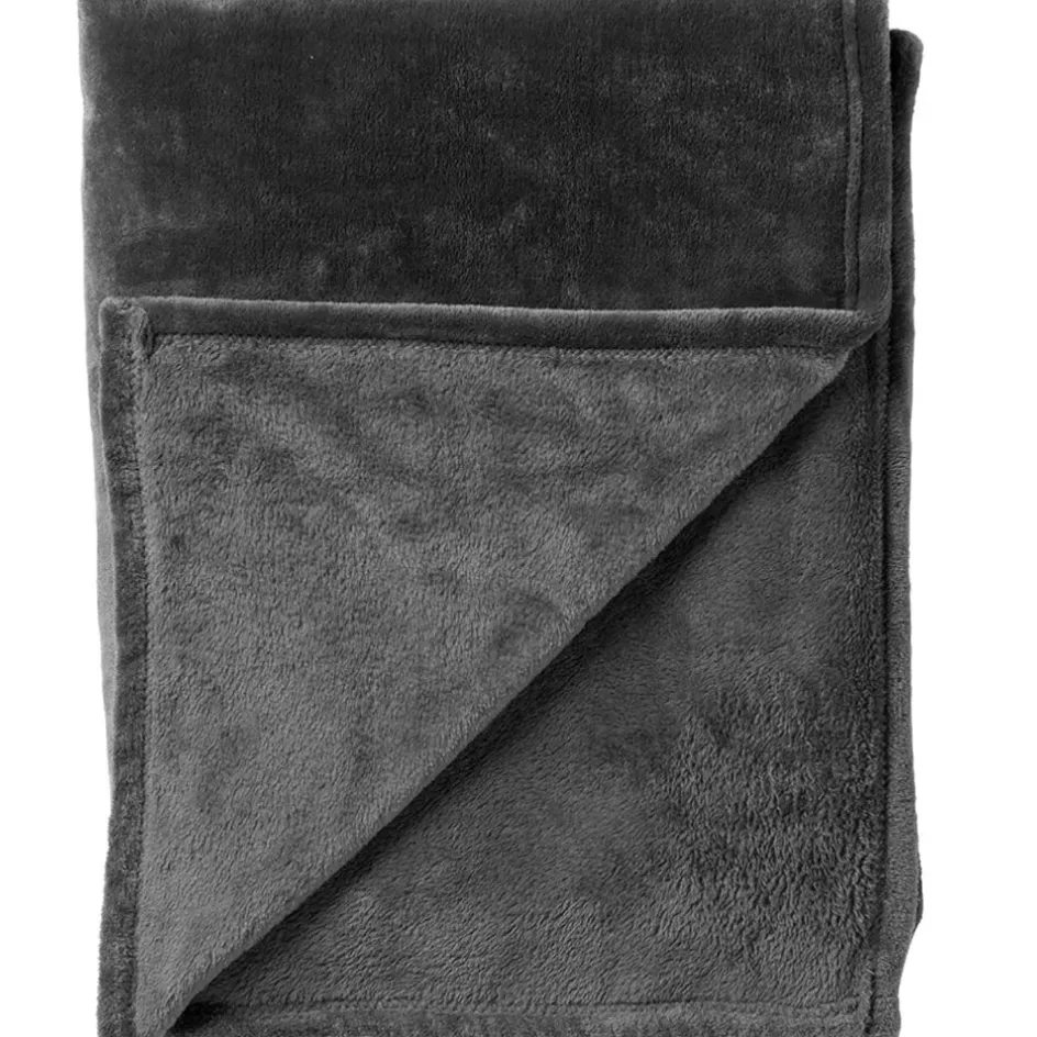 Fabrique de Styles Plaids*Plaid charlie 200x220cm charcoal gray gris fonce