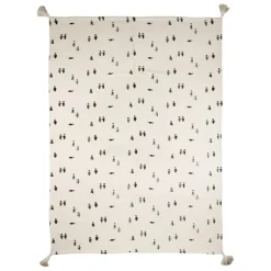 Enfant Fabrique de Styles Textiles*Plaid en coton écru et beige - Banquise