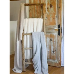 Fabrique de Styles Plaids*Plaid en tissu écru 170x130cm - Alysse