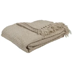 Fabrique de Styles Plaids*Plaid en tissu écru 130x170cm - Klosen