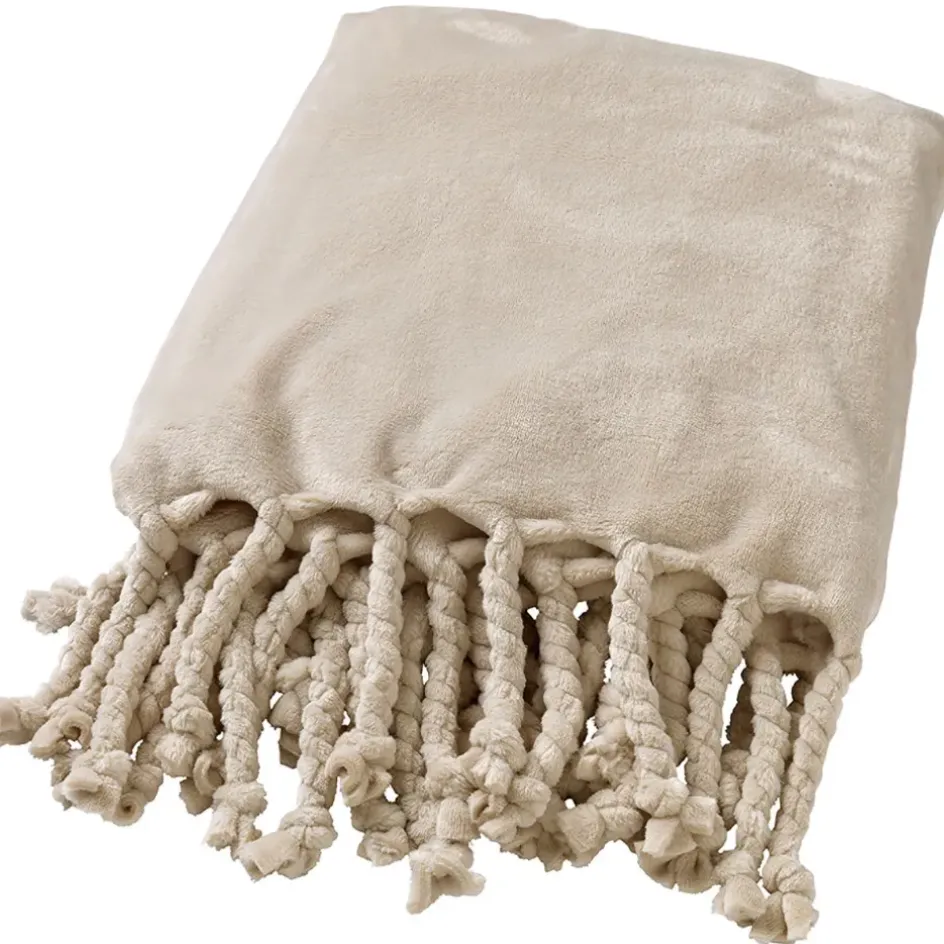 Fabrique de Styles Plaids*Plaid florijn 150x200cm pumice stone