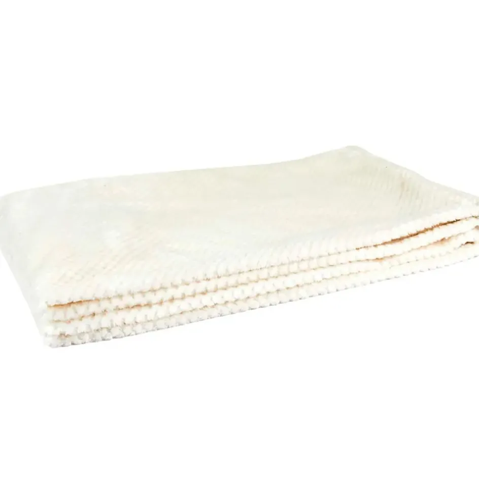 Fabrique de Styles Plaids*Plaid nid abeille crème 120x150cm