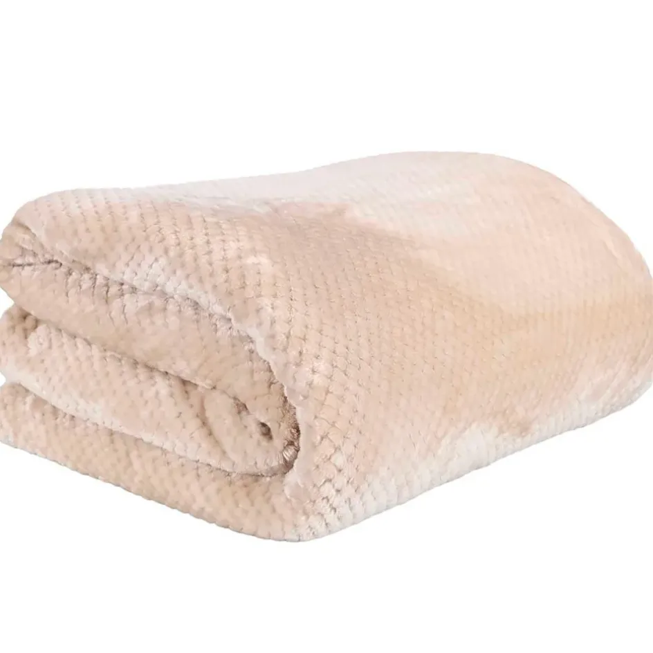 Fabrique de Styles Plaids*Plaid nid abeille en sherpa xxl 180x220cm