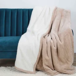 Fabrique de Styles Plaids*Plaid nid abeille en sherpa xxl 180x220cm