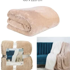 Fabrique de Styles Plaids*Plaid nid abeille en sherpa xxl 180x220cm