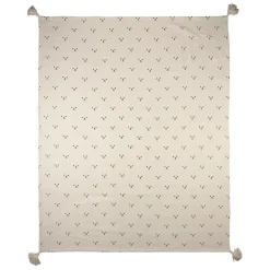 Enfant Fabrique de Styles Textiles*Plaid ours en coton ecru et beige 170x130cm - Songes