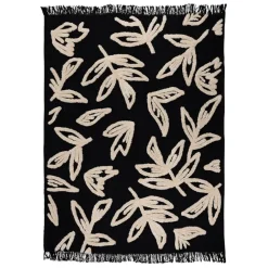 Fabrique de Styles Plaids*Plaid Tufté en coton Noir et blanc 170X130cm - Solor