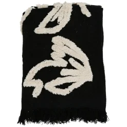 Fabrique de Styles Plaids*Plaid Tufté en coton Noir et blanc 170X130cm - Solor