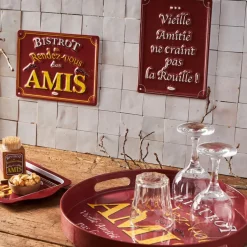 Fabrique de Styles Déco À Suspendre Et Adhésive*Plaque en fer 15x20cm - Bistrot Des Amis