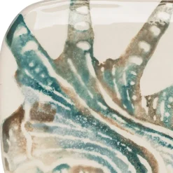 Fabrique de Styles Plats Et Saladiers*Plat à cake en faïence bleu et beige - Bord De Mer